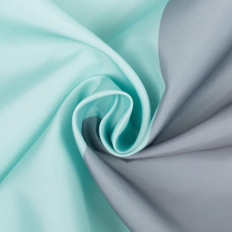 Sunlit Aqua Blue Gray Horizontal Stripes Water-Repellent Fabric Shower Curtain with Reinforced Metal Grommets Refreshing Striped Design Bathroom Decor - Image 5